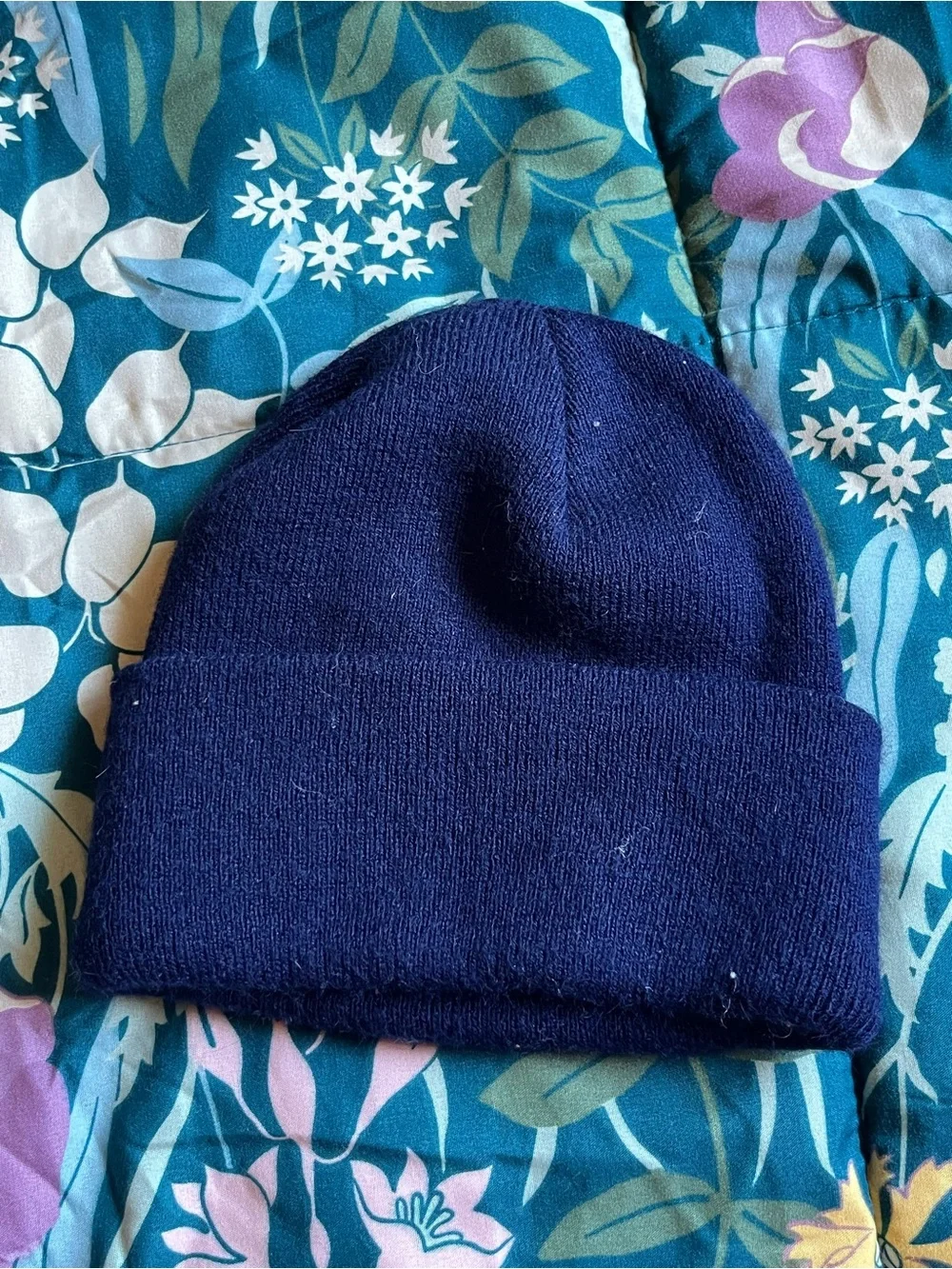 Carhartt Kids Navy Cuffed Beanie with Gold Logo Patch